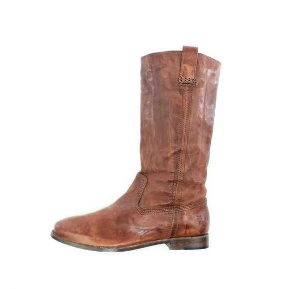 Frye Anna Women’s Mid Pull On Boots Brown Leather Size 8M - Picture 7 of 14